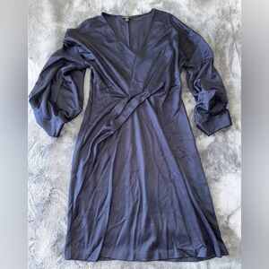 NWOT COS long sleeve heavy knit jersey dress navy blue size small